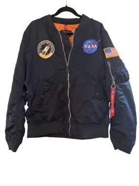 Alpha Industries Navy Jacket with Orange Lining